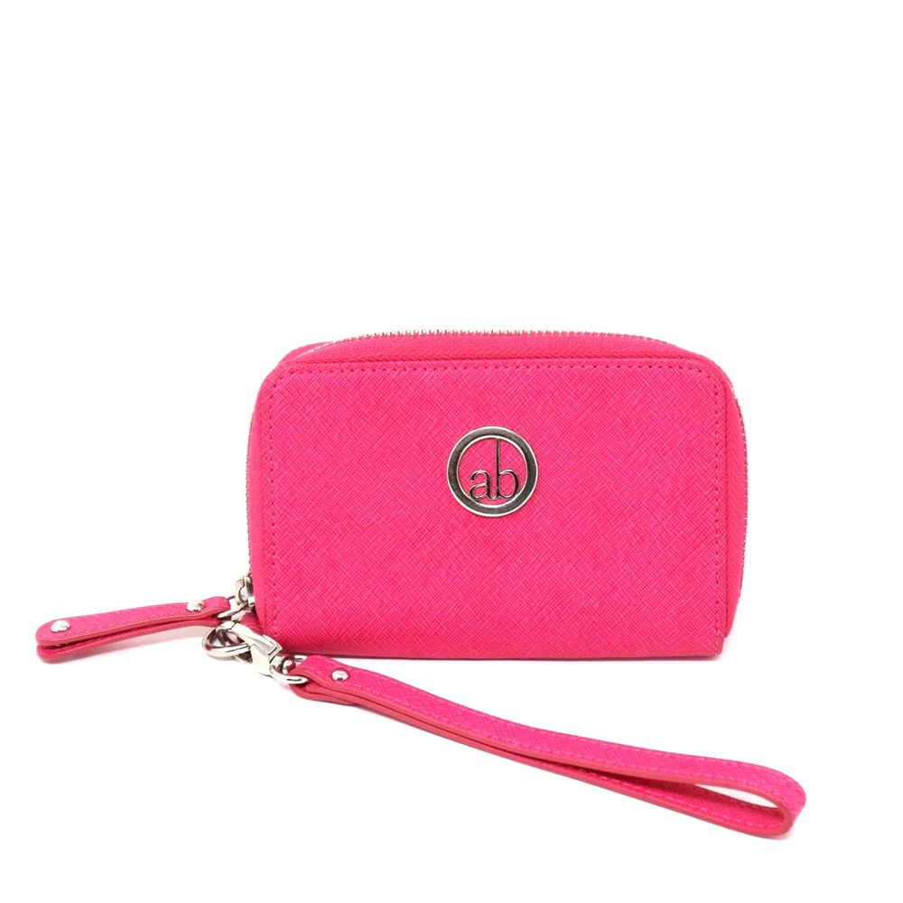 AB Pink Genuine Leather Wristlet Wallet